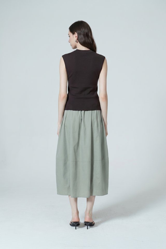 BARREL MIDI SKIRT