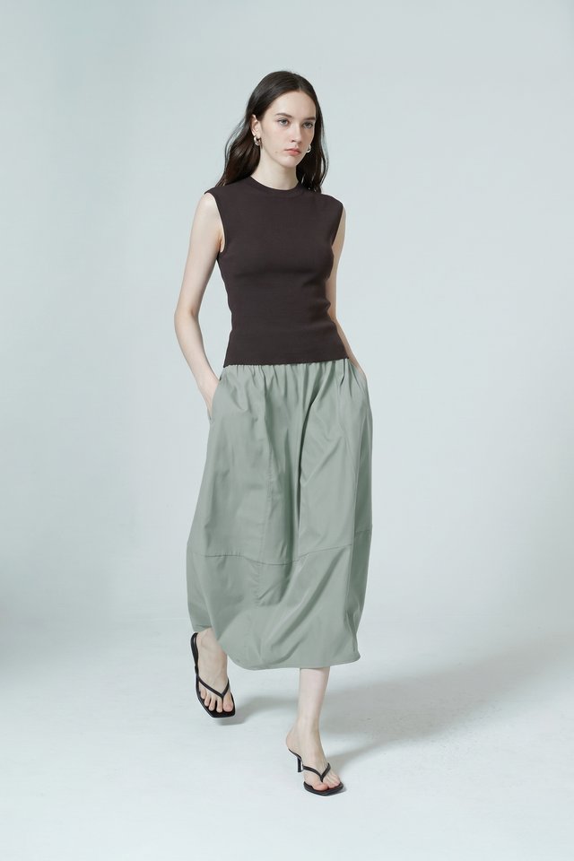 BARREL MIDI SKIRT