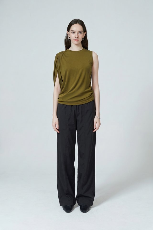 STRUCTURED STRAIGHT PANTS