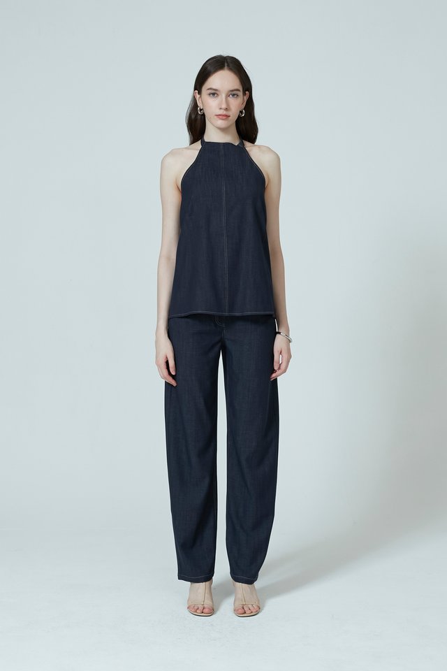 DEMIN HALTER NECK TOP