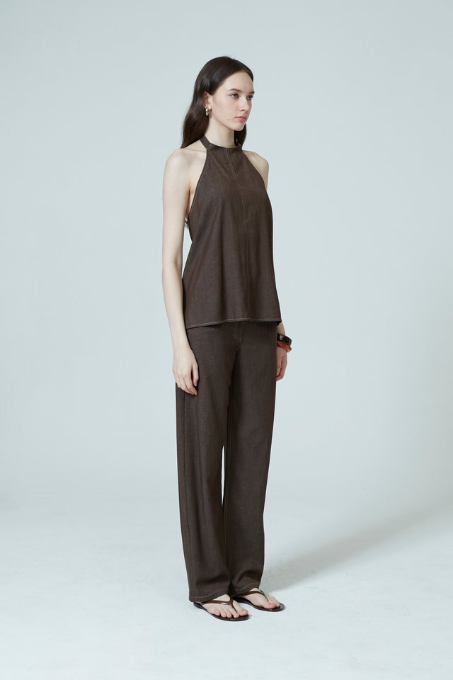 DEMIN HALTER NECK TOP