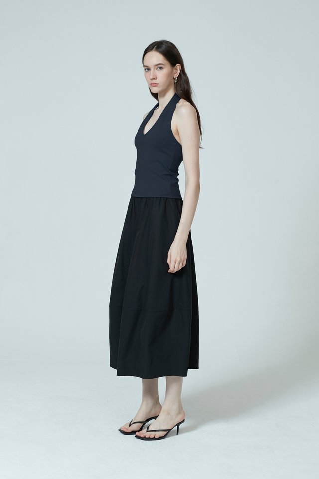 BARREL MIDI SKIRT