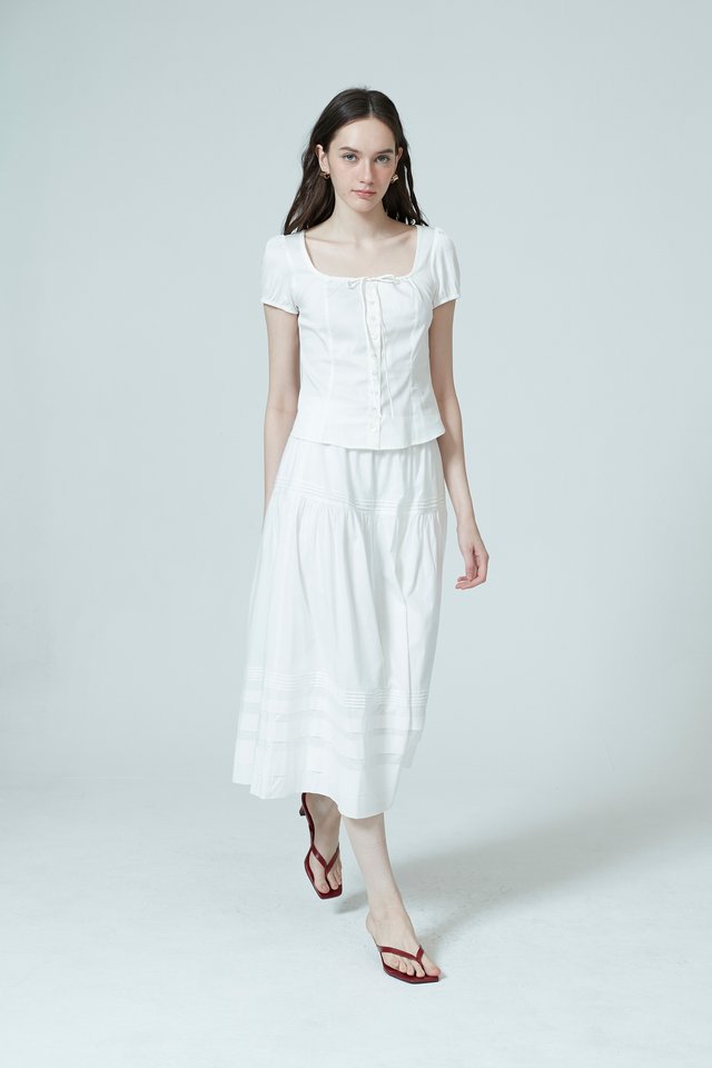 COTTON TIERED SKIRT
