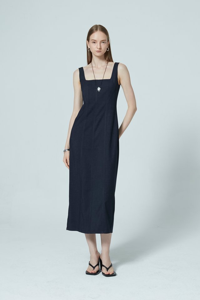 SLIM PANELLED DENIM DRESS