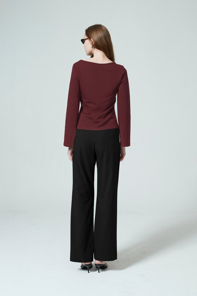 FLARE SLEEVE JERSEY TOP