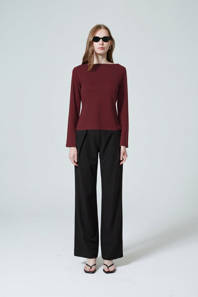 FLARE SLEEVE JERSEY TOP