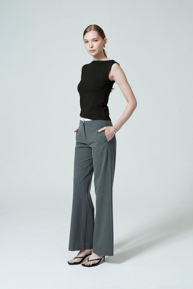 PINSTRIPE STRAIGHT PANTS