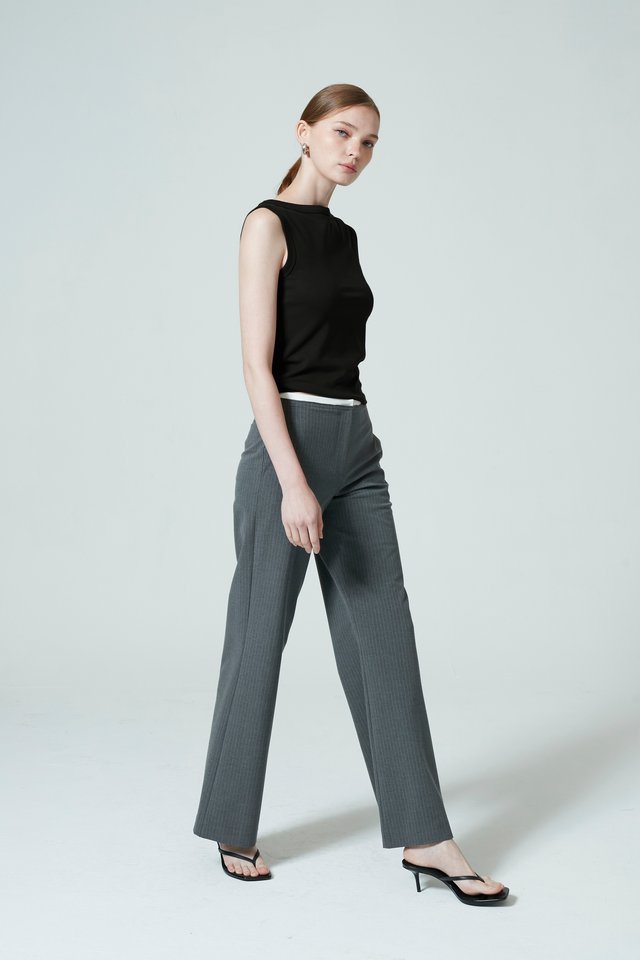 PINSTRIPE STRAIGHT PANTS