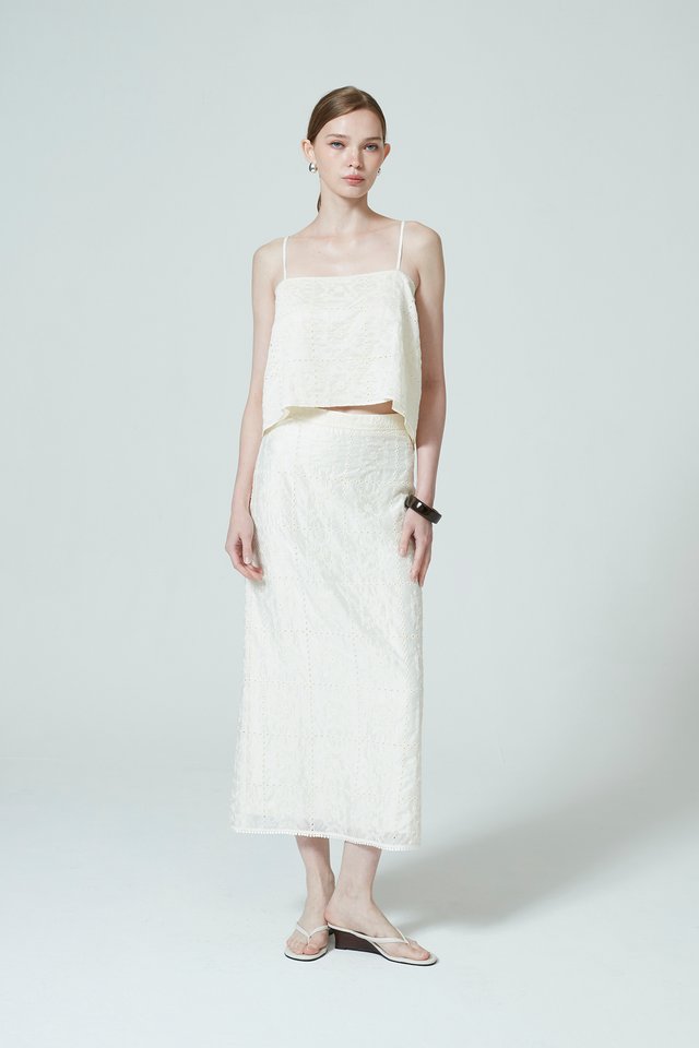 CARLA EMBROIDERY STRAIGHT SKIRT