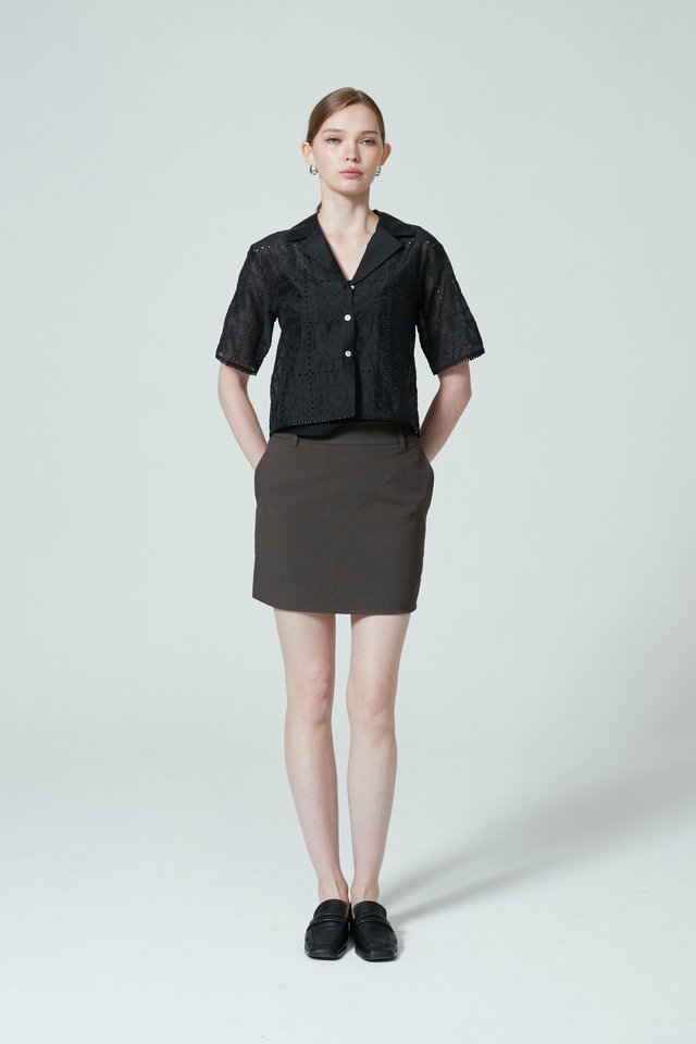 CARLA EMBROIDERY SHIRT WITH INNER TOP