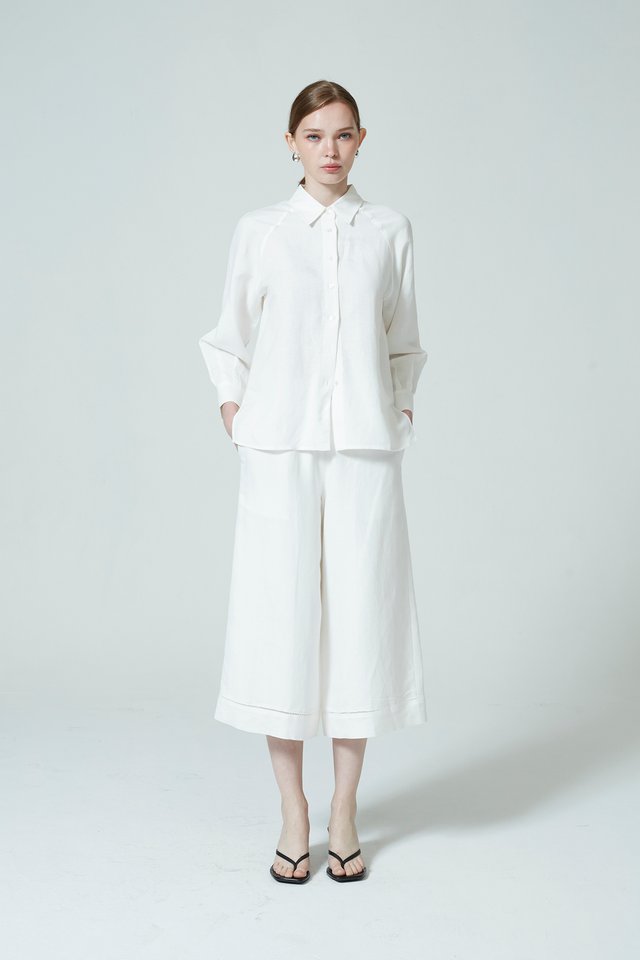 RAGLAN SLEEVE LINEN SHIRT