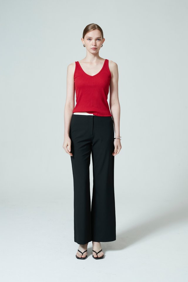 PINSTRIPE STRAIGHT PANTS