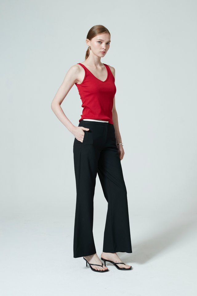PINSTRIPE STRAIGHT PANTS