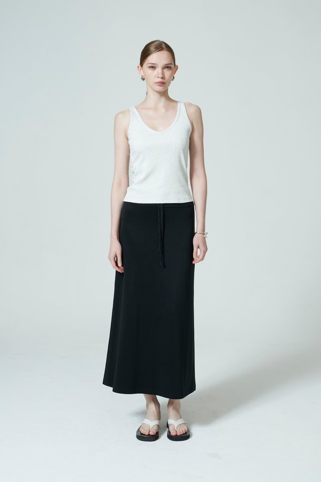 RIBBED V-NECK TANK TOP