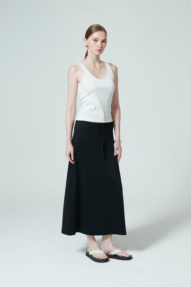 RIBBED V-NECK TANK TOP