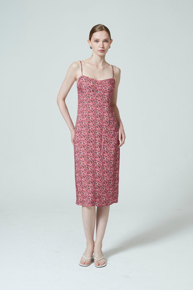 FLORAL CROSET CAMISOLE DRESS