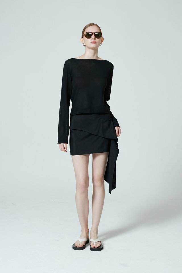 MINI SKIRT WITH WAIST SASH