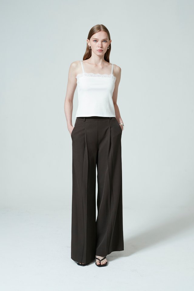 LACE TRIMMED CAMISOLE TOP