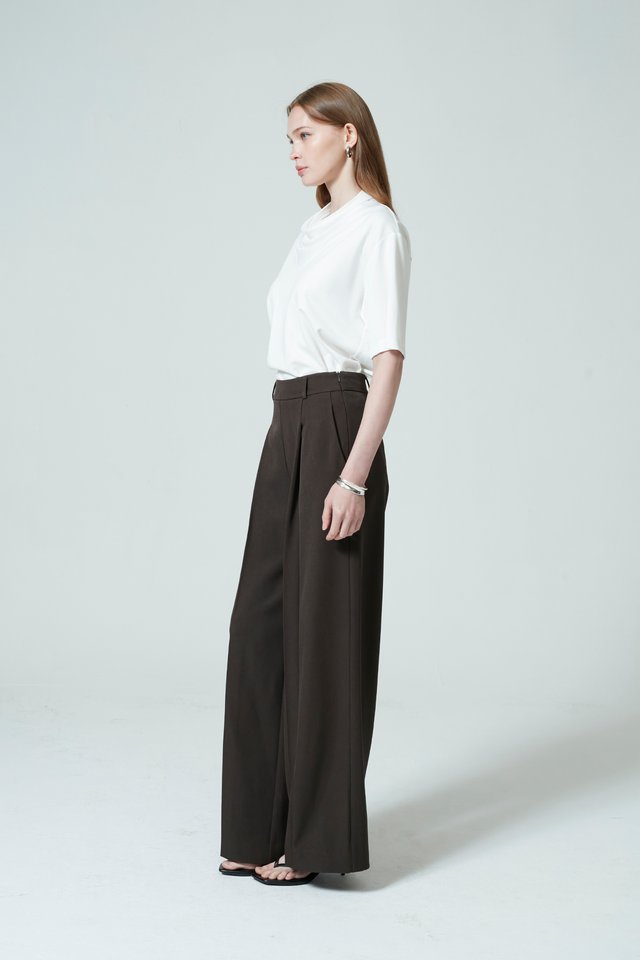 DRAPED NECK T-SHIRT