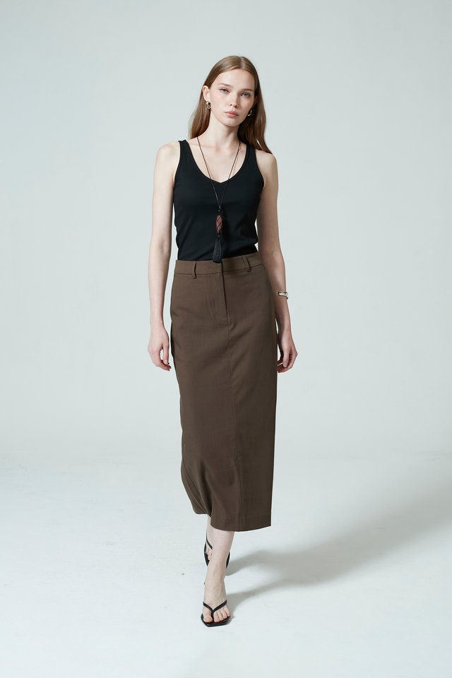 MID WAIST MAXI SKIRT