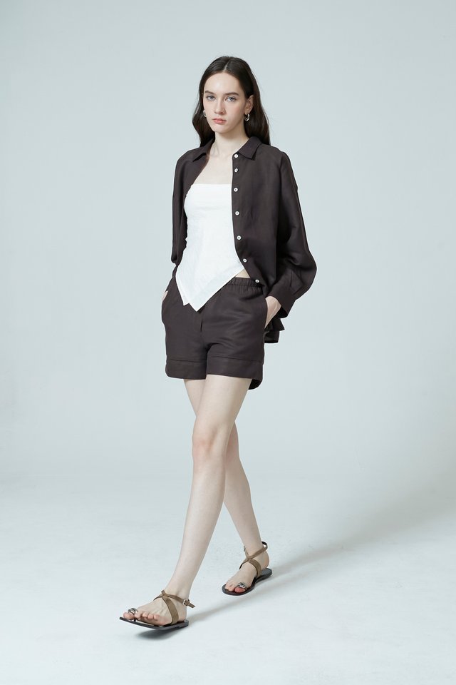 RAGLAN SLEEVE LINEN SHIRT