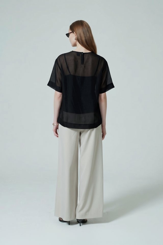 SHEER BOXY TOP WITH INNER