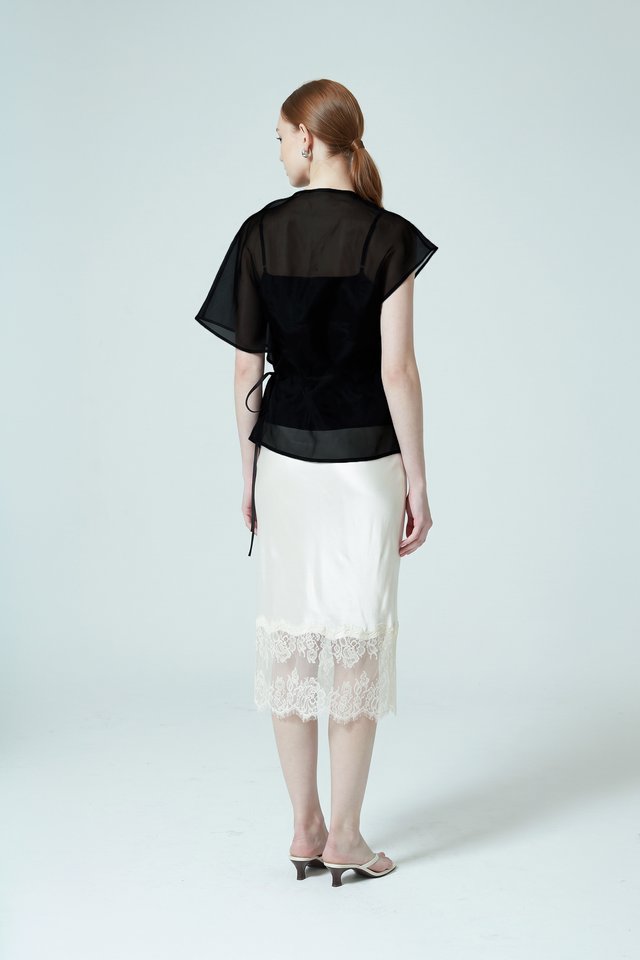 ASYMMETRICAL SHEER TOP WITH INNER