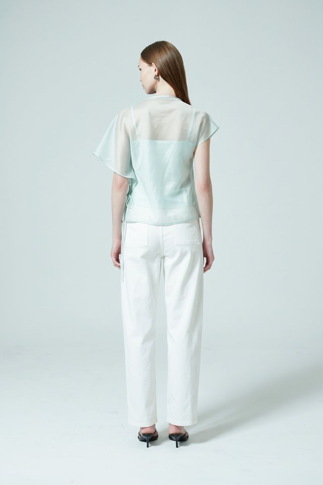 ASYMMETRICAL SHEER TOP WITH INNER