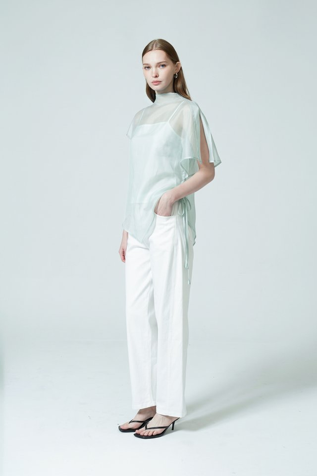 ASYMMETRICAL SHEER TOP WITH INNER