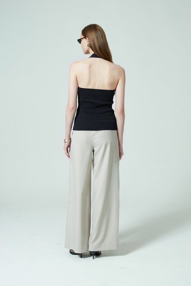 RIBBED HALTER NECK TOP