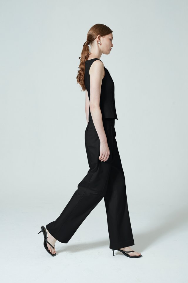 MID-WAIST STRAIGHT PANTS