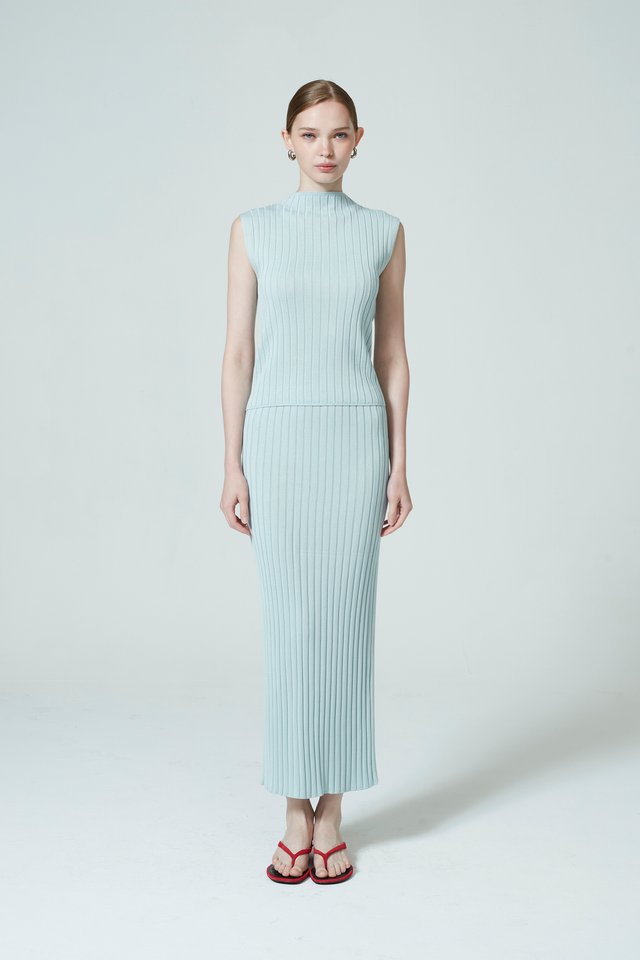[PERFECT PAIRING] RIBBED SKIRT SET