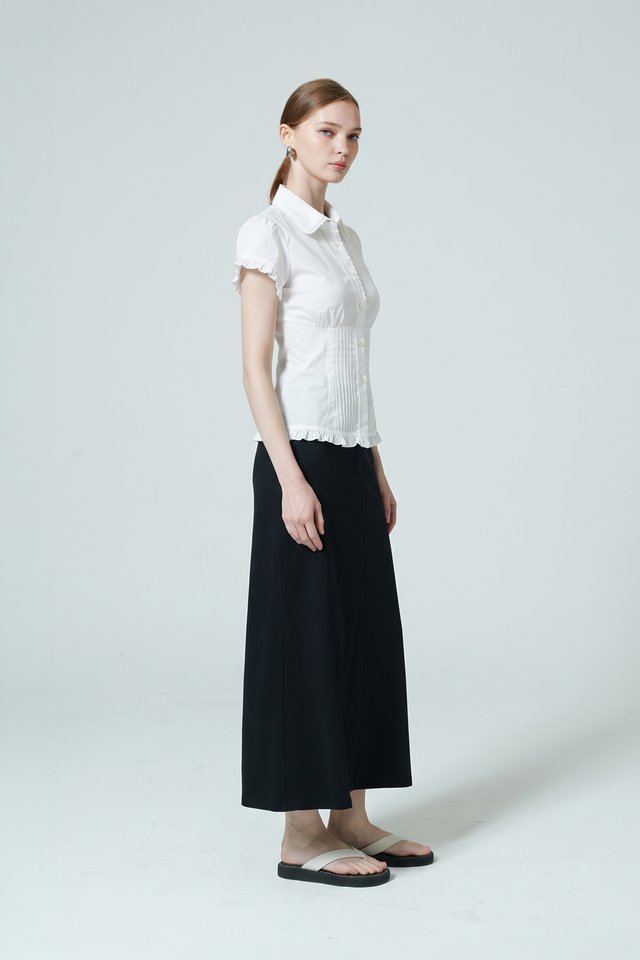 PINTUCK CAP SLEEVE BLOUSE