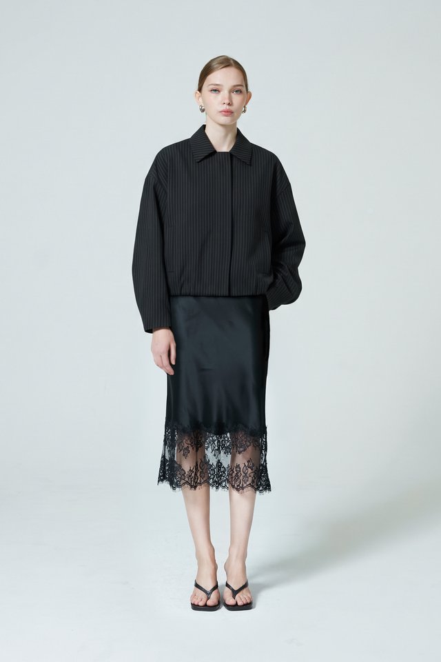 PINSTRIPE BLOUSON JACKET