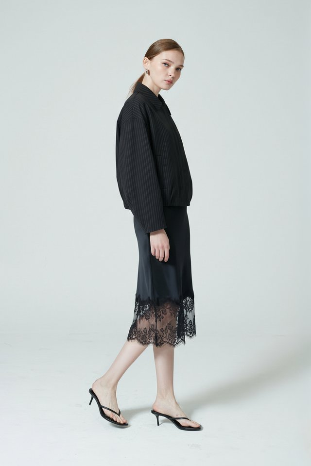 PINSTRIPE BLOUSON JACKET