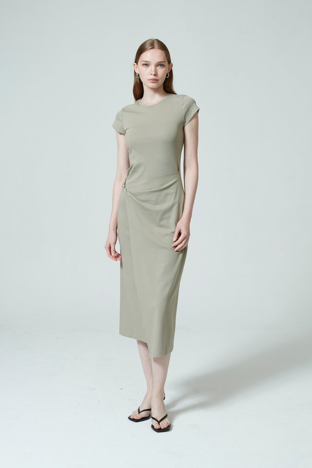 TWIST DETAIL JERSEY DRESS