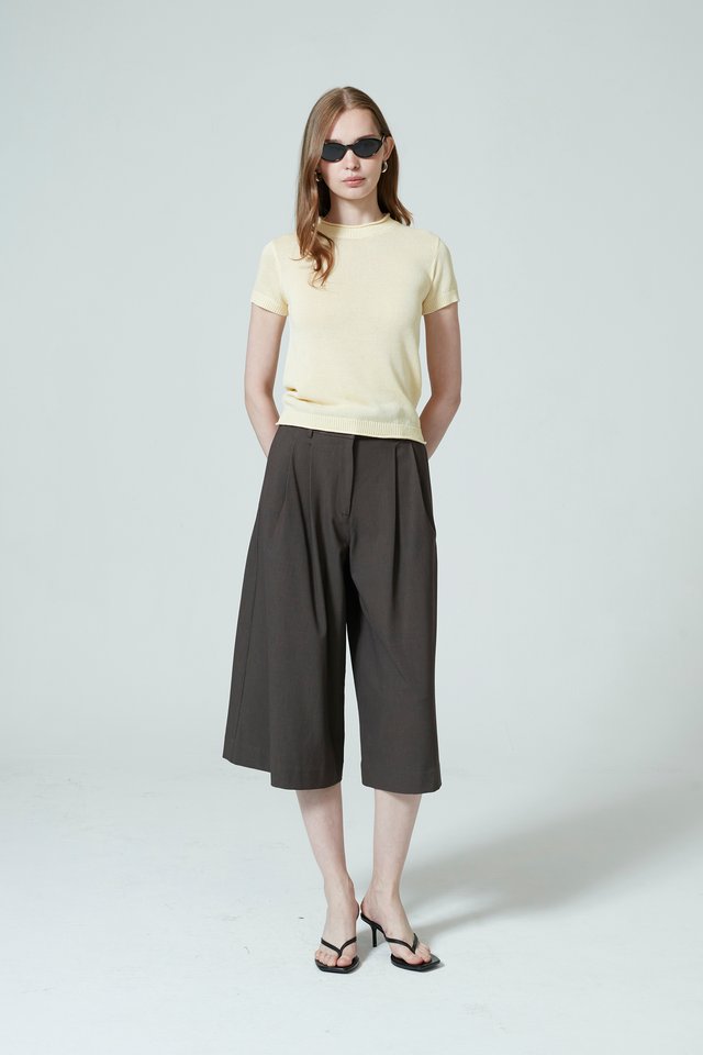 LINEN BLEND KNIT TOP