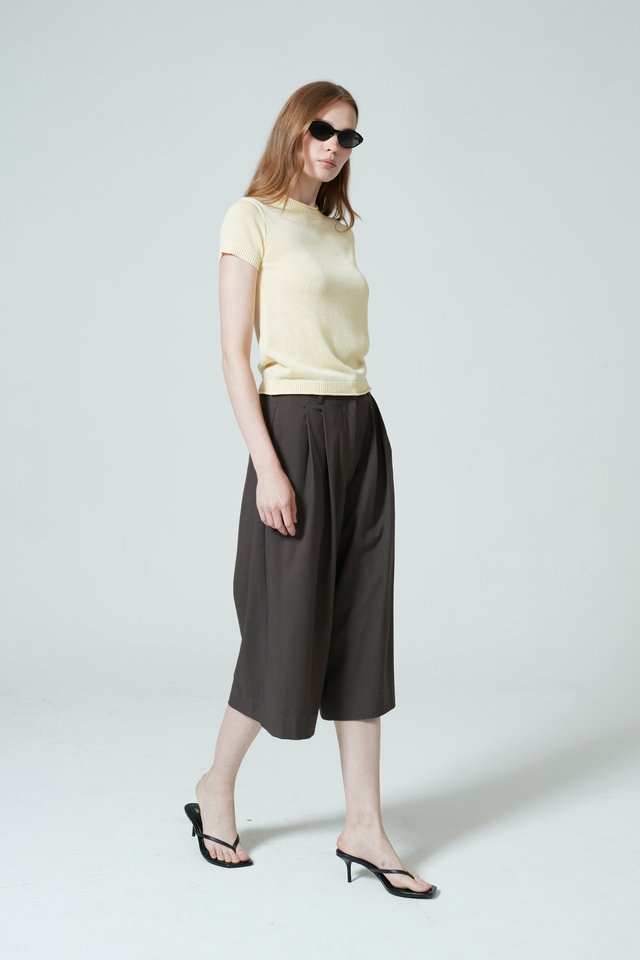 LINEN BLEND KNIT TOP