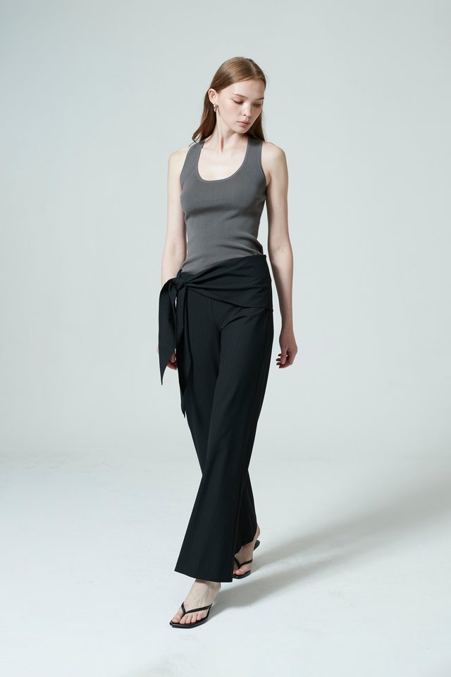 PINSTRIPE PANTS WITH SASH