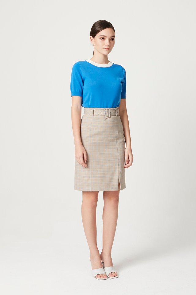 BELTED PENCIL SKIRT 