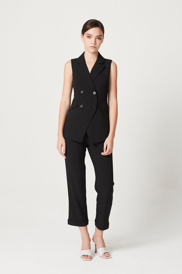 Myrna Sl Highneck Vest Black