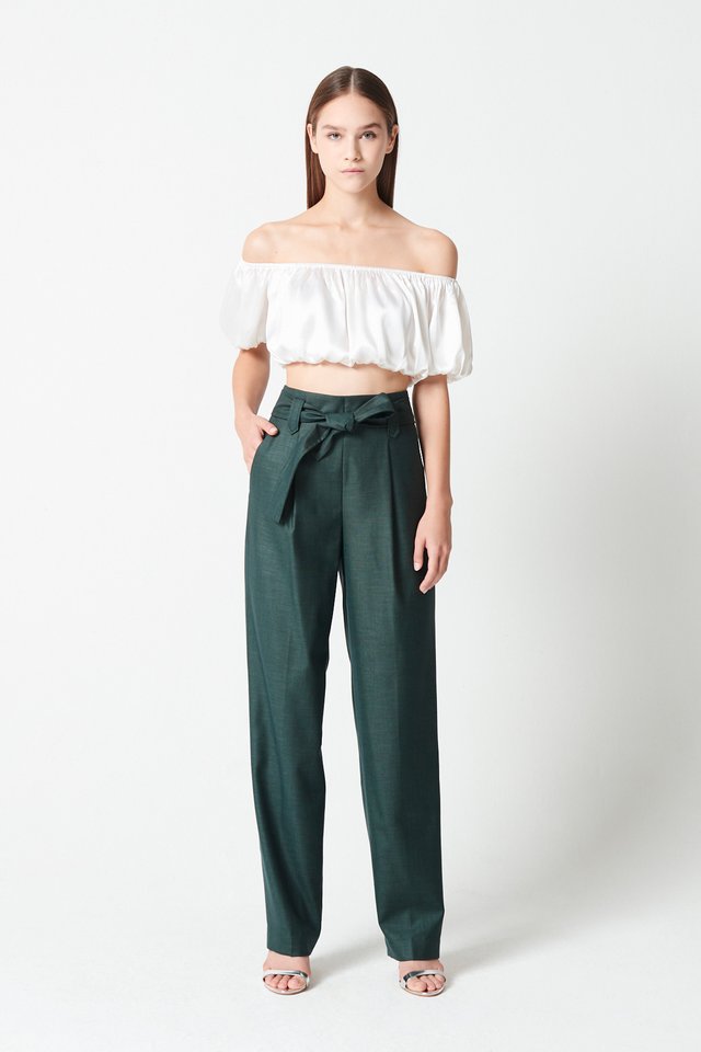 GG2037 Burgundy High Waist Pants main image 1