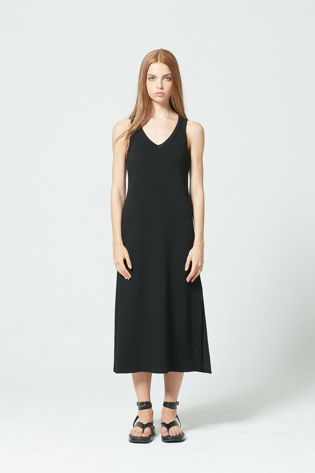 V-NECK SWEAT DRESS 