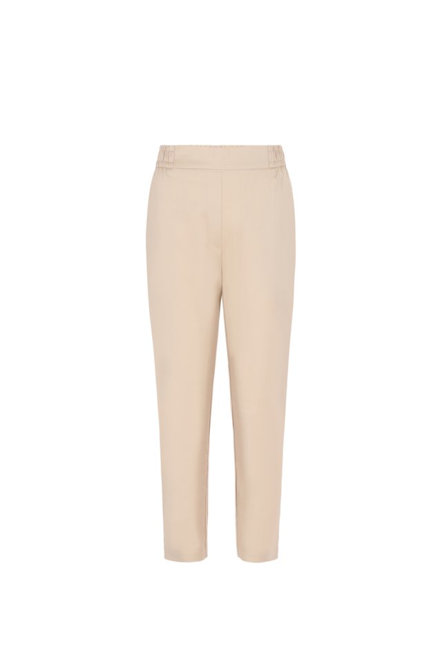 ELASTICATED TAPERED PANTS 