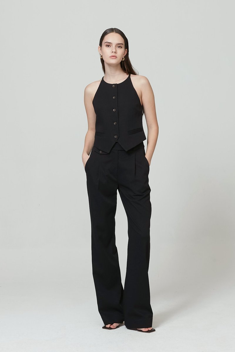 PLEATED STRAIGHT PANTS | GG
