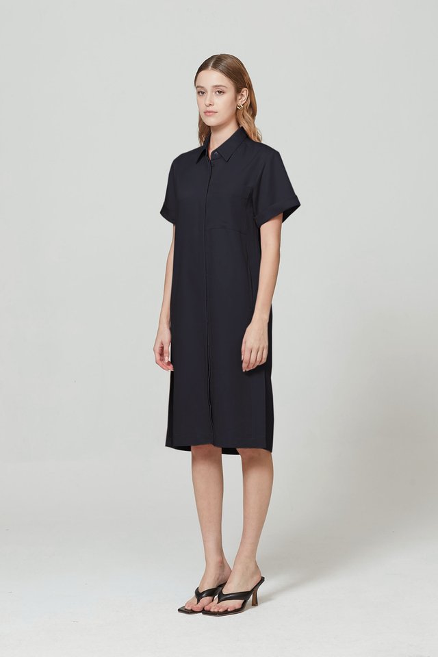 CUFF SLEEVE SHIRT DRESS